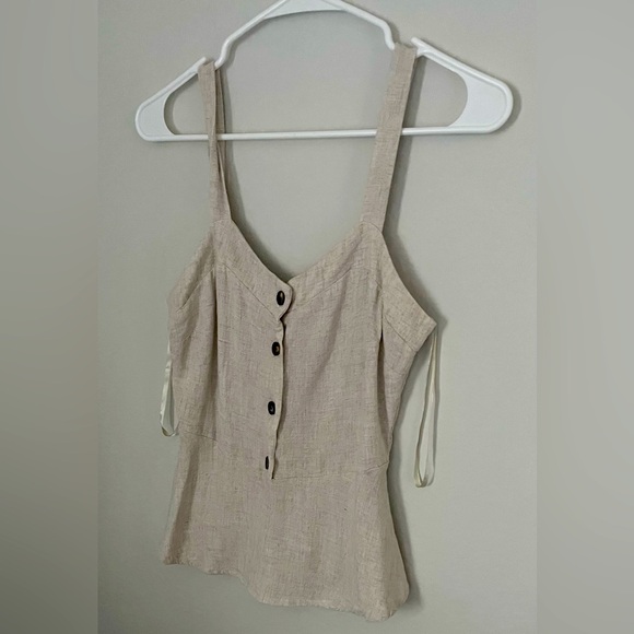 Monteau Cream Fitted Peplum Tank Top - Picture 1 of 3